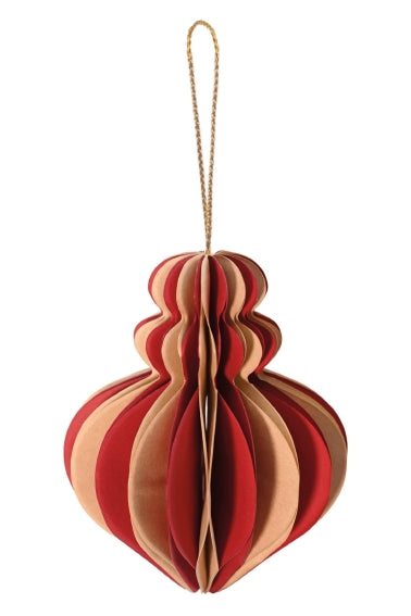 XMAS DECOR.PAPER 10CM CREAM AND RED B/VELCRO - 5925360