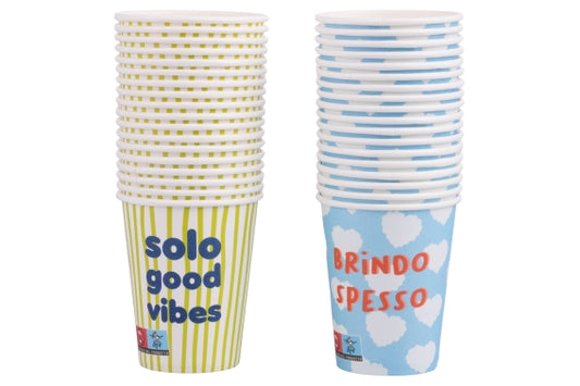 MORE AMOR SET 18 PAPER CUPS RANDOM DECORATION 250ML - 5925895