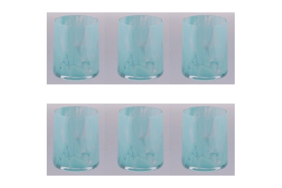 THALIA SET OF 6 TURQUOISE WATER GLASSES 350ML - 5925972