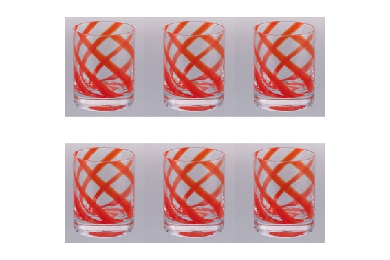VERTIGO SET OF 6 RED WATER GLASSES 340ML - 5925974