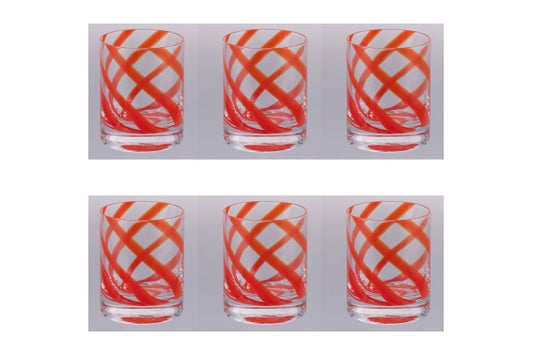 VERTIGO SET OF 6 RED WATER GLASSES 340ML - 5925974