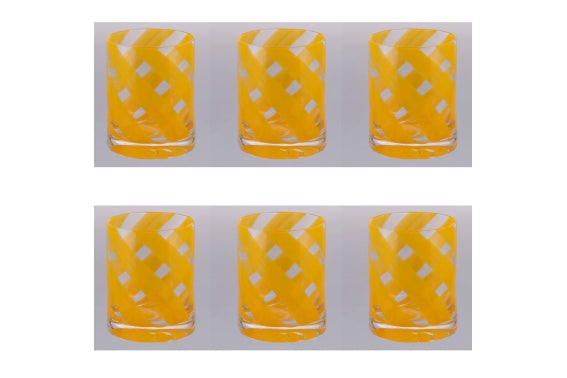 VERTIGO SET OF 6 YELLOW WATER GLASSES 340ML - 5925975