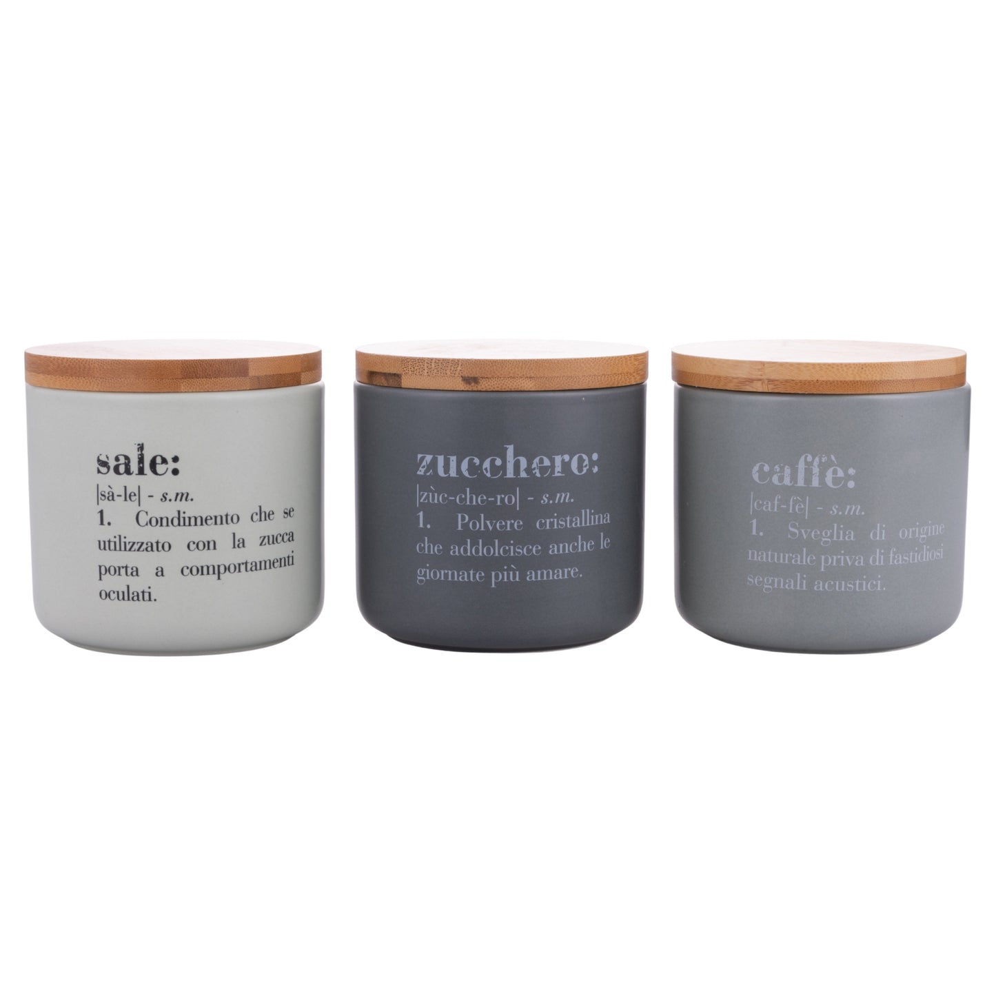 VICTIONARY SET 3 PCS SALT COFFEE SUGAR FACES JAR - 5926052