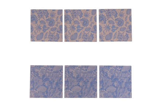 NAUTICAL CHIC SET 6 WOODEN COASTERS 9x9CM - 5926279
