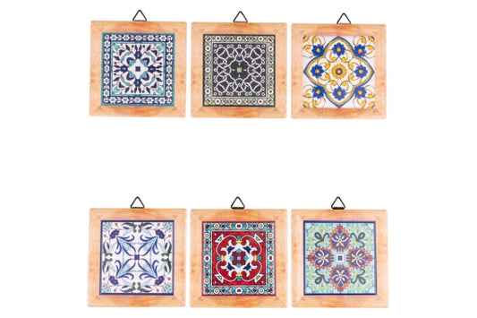 MAIOLICHE SET 6 TILES 10.8X10.8CM W/STAND - 5926468