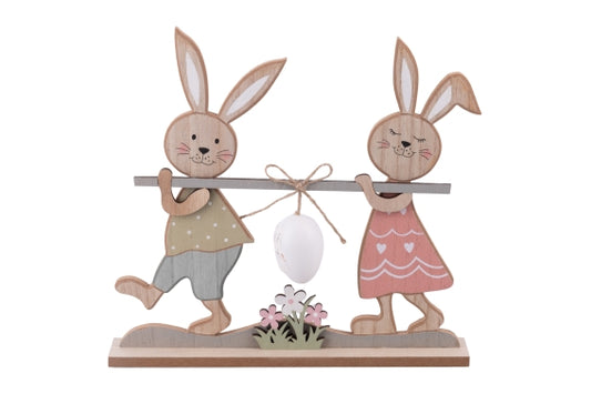 I PASQUALINI BUNNIES W/EGG DECOR. 28X5X27.5CM - 5926650