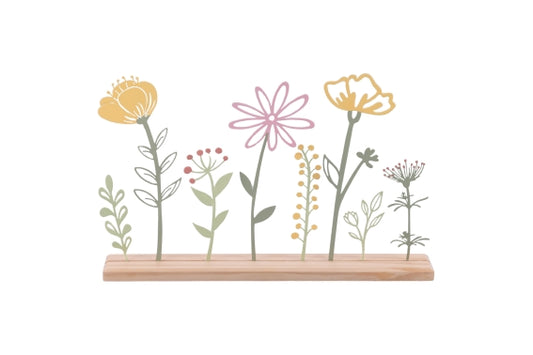 I PASQUALINI FLOWERS DECOR. WOOD/IRON 30.5X4X19CM - 5926656