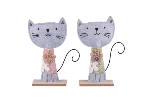MIAO CAT DECORATIVE FELT 20X5X28.6CM 2ASS - 5926661