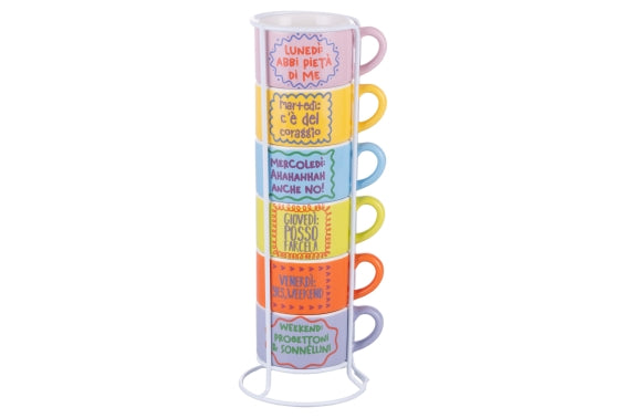 MORE AMOR WEEK SET 6 CUPS 90ML STACK. W/STAND - 5926859