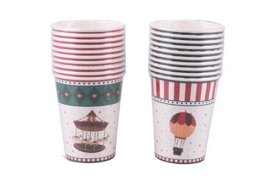 XMAS CIRCUS SET18 PAPER CUPS 250ML 2ASS - 5927317