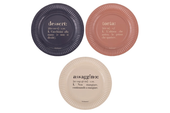 VICTIONARY SET 15 PAPER PLATES 18CM 3 ASS - 5927619