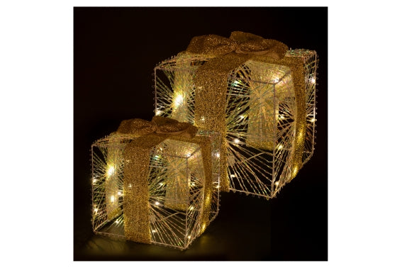 XMAS SET 2 GIFT PACKS W/MICROLED CLASSIC - 5927630