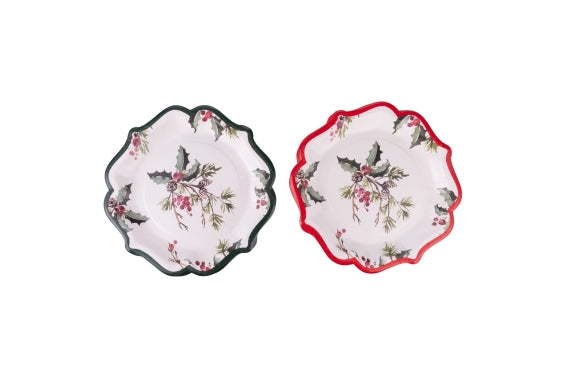VINTAGE XMAS SET 15 PAPER PLATES 23CM 2ASS - 5927817