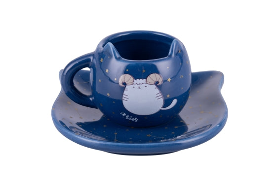COFFEE CUP AND SAUCER SET OROSCOCATS  ARIES - 5928194