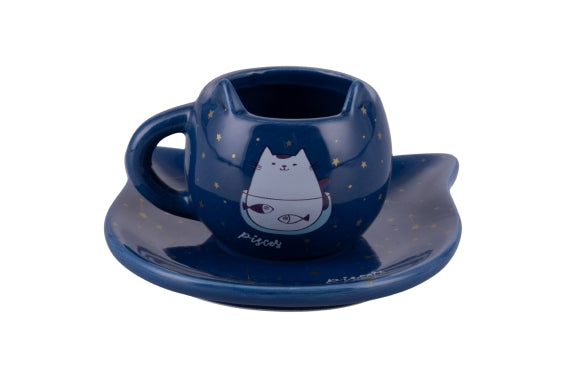 OROSCOCATS CUP AND SAUCER SET PISCES  - 5928205