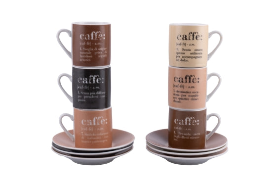 VICTIONARY SH CHOCOLATE SET 6PCS CUPS/ SAUCER - 5928208