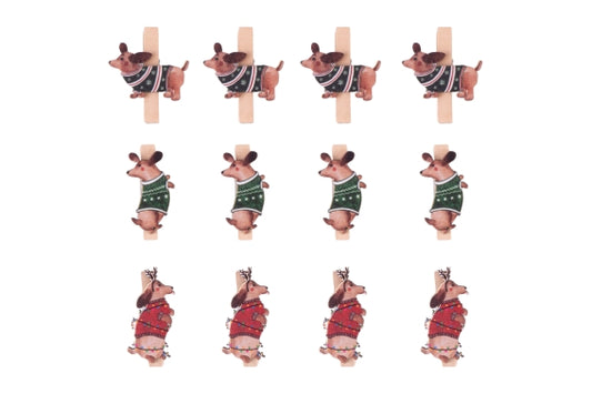 NATALOTTO SET 12 GIFT CLIPS 3 COLORS - 5928590