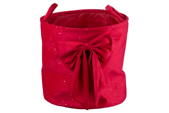 BASKET W/ RED BOW 35X35CM - 5928682