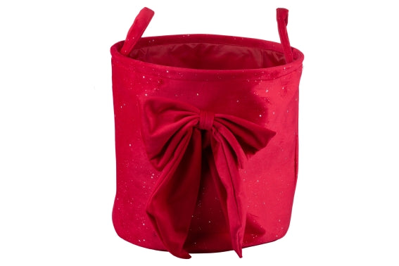 BASKET W/ RED BOW 30X30CM - 5928683