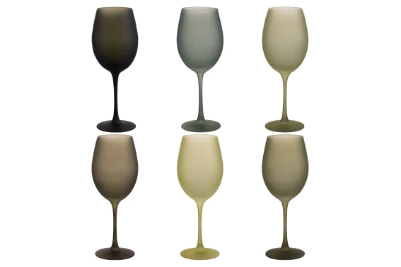 HAPPY HOUR GREENERY SET 6 GOBLETS FROSTED 565ML - 5928691