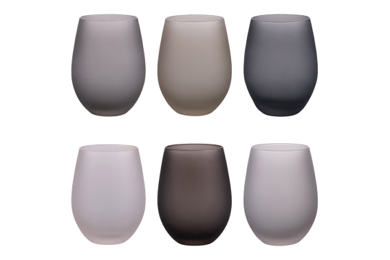 HAPPY HOUR STONES SET 6 GLASSES FROSTED 545ML - 5928693