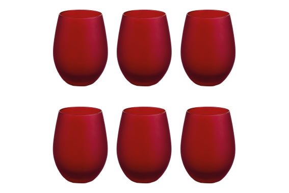 HAPPY HOUR SET 6 RED FROST.545ML WATER GLASSES - 5928699