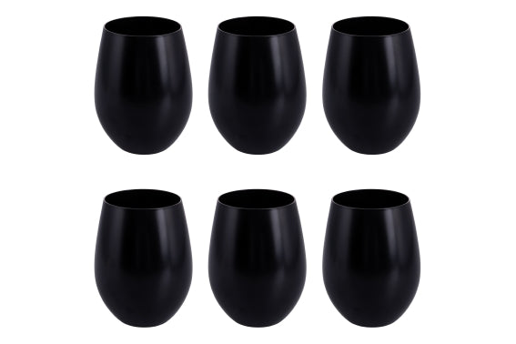 HAPPY HOUR SET 6 BLACK FROST.545ML WATER GLASSES - 5928702