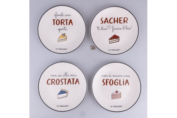 LE TRAVISATE 4 ASS. CAKE PLATES. - 5929046
