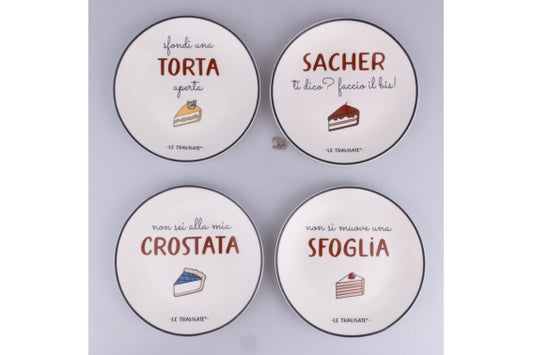 LE TRAVISATE 4 ASS. CAKE PLATES. - 5929046