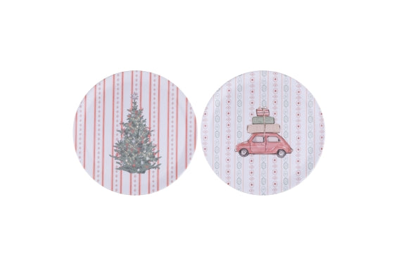 XMAS COTTAGE MELAMINE SERVING PLATE, 36 CM, 2ASS - 5929059