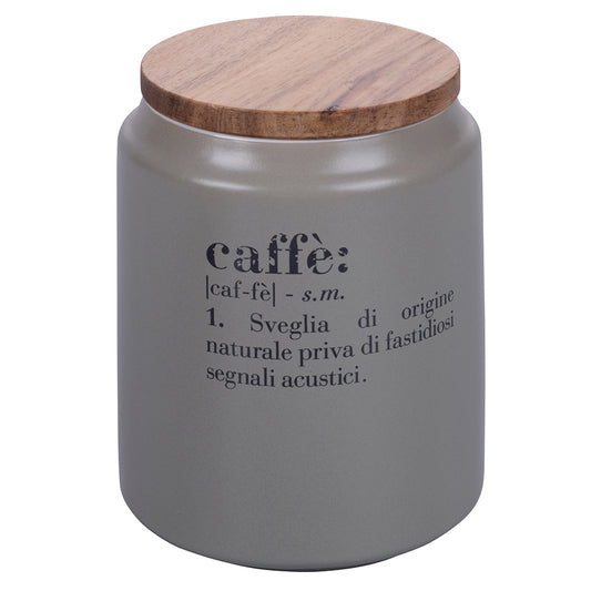 Coffee jar 800 ml stoneware, bamboo lid, Victionary