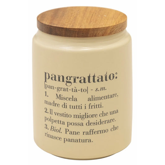 800 ml stoneware pangrattato jar, bamboo lid, Victionary