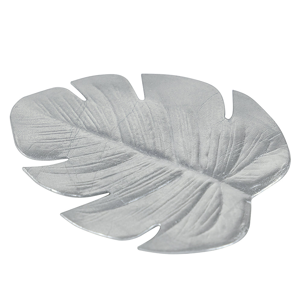 Set of 6 silver leaf coasters, Jungle