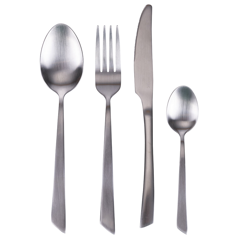 24 steel cutlery set, matt silver, Cut