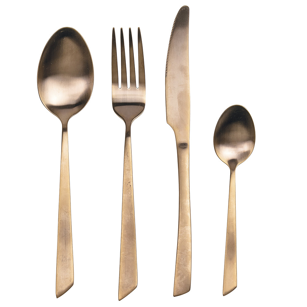 Cut 24 cutlery set in matt copper steel