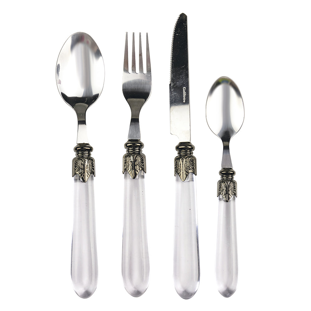 Imperial 24 cutlery set in steel with transparent handle