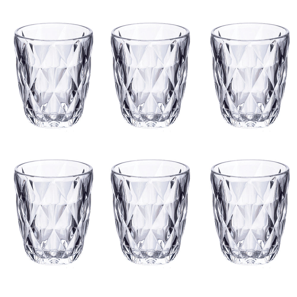 Set of 6 glass water glasses 260 ml, Reinassance