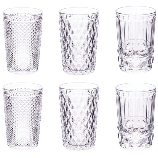 Blend Set of 6 350 ml glass drink glasses