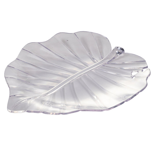 Transparent leaf saucer l. 28 cm