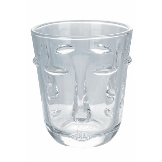 Transparent glass water glass 300 ml, face decoration, Vis à Vis