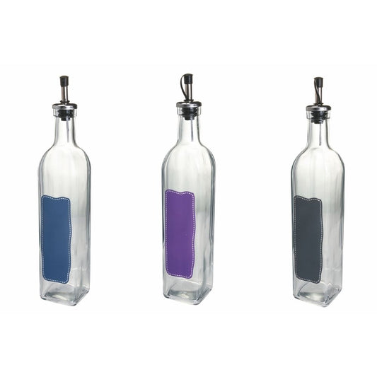 Oil cruet 500 ml glass stopper, Words Color