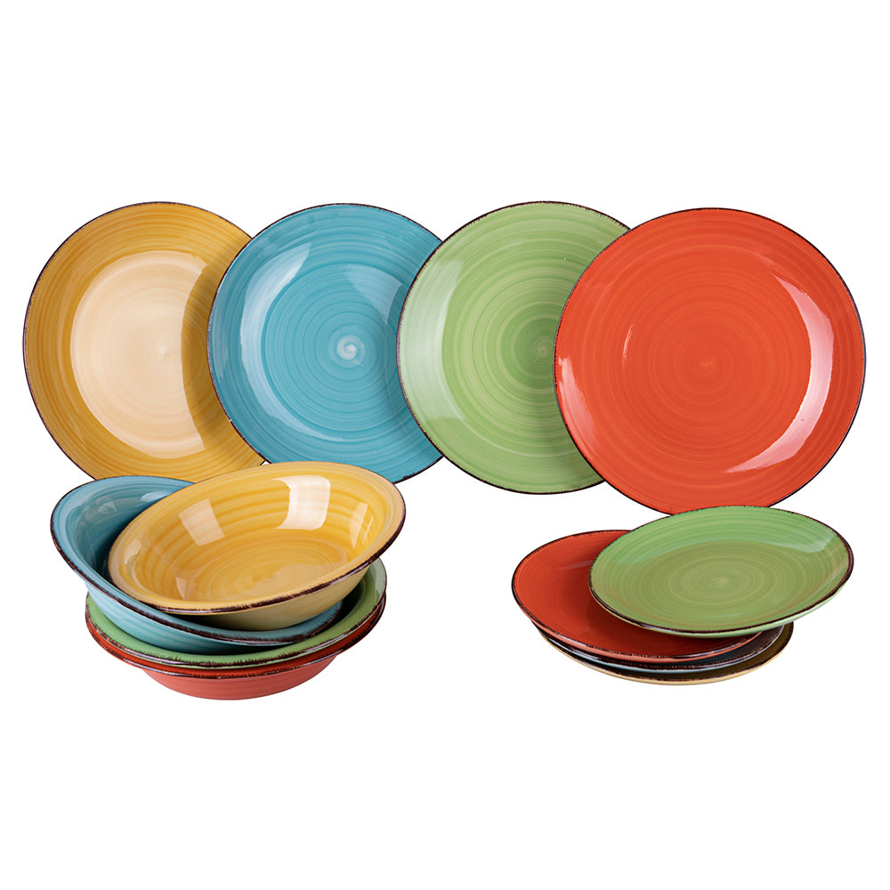 Baita 12-piece stoneware tableware set, 4 different place settings