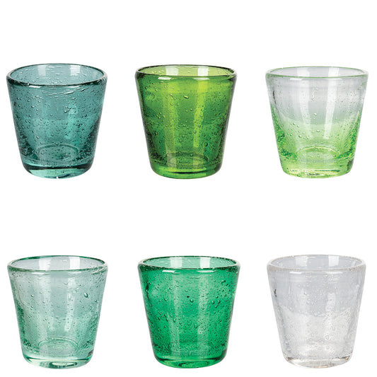 Set of 6 liqueur shot glasses 70 ml, Cancun Greenery