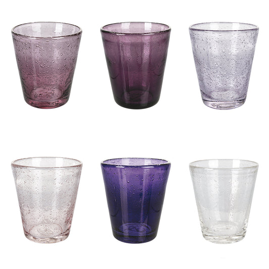 Cancun Set of 6 mouth-blown water glasses in glass, 330 ml