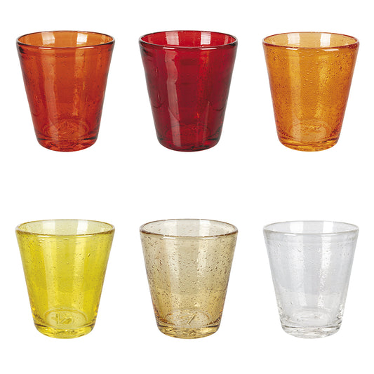 Cancun Sunset Set of 6 blown water glasses in glass, 330 ml