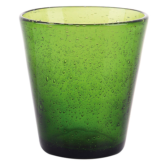 Dark green 330 ml blown glass water glass, Cancun Satin