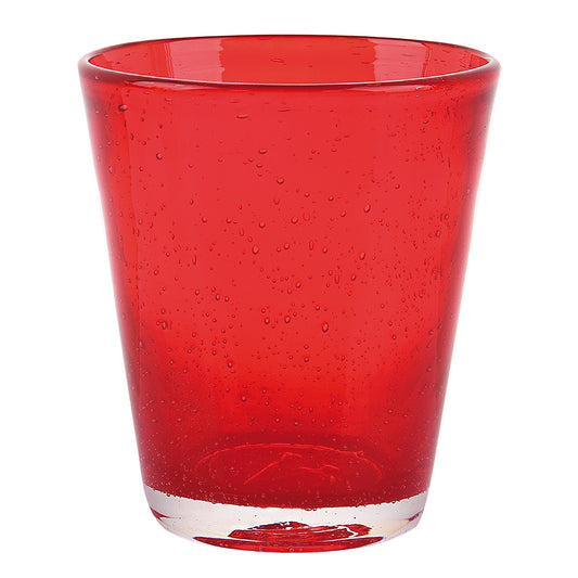 Red water glass 330 ml, blown glass, Cancun Satin