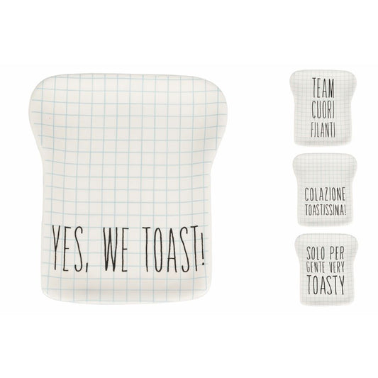 Set of 4 ceramic toast plates, Colazione Toastissima