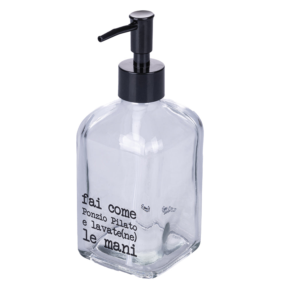 Liquid soap dispenser 500 ml in transparent glass, S.P.Q.eRe