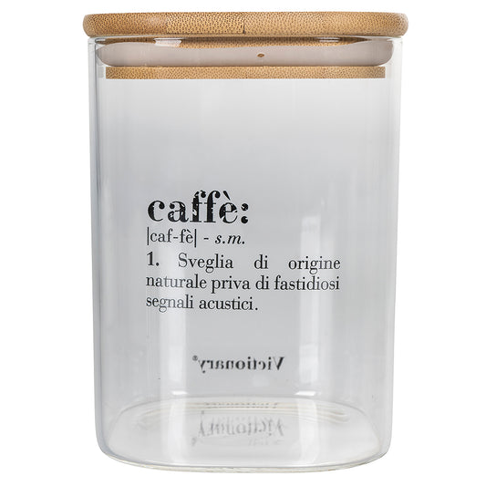 Coffee can 1 l glass lid bamboo, Victionary